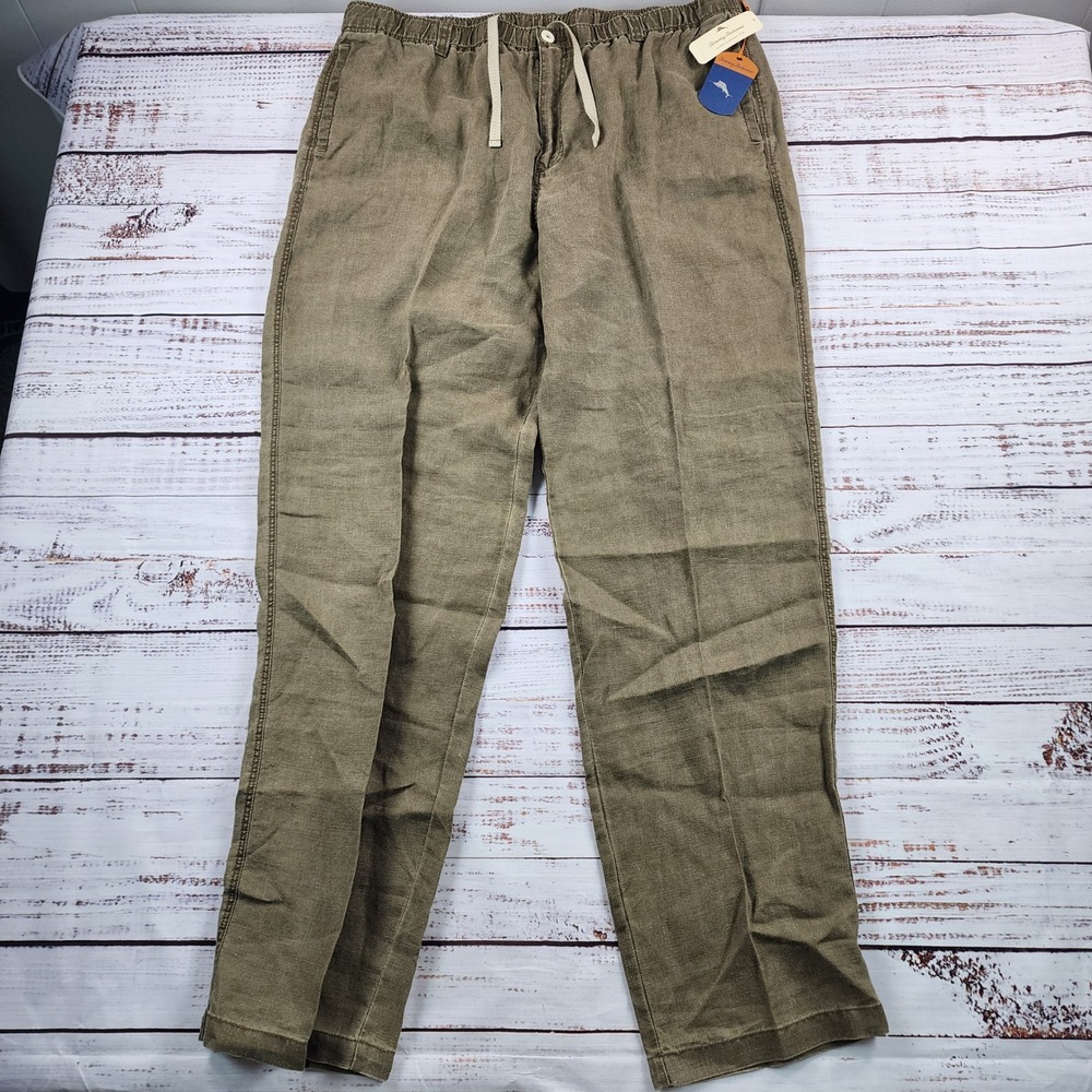 NWT Tommy Bahama Linen on the Beach Pants Men's 2XLT Lentil Drawstring